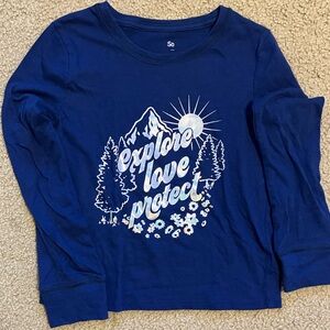 Girls long sleeve So Favorite Boxy Tee size 8 (M), navy